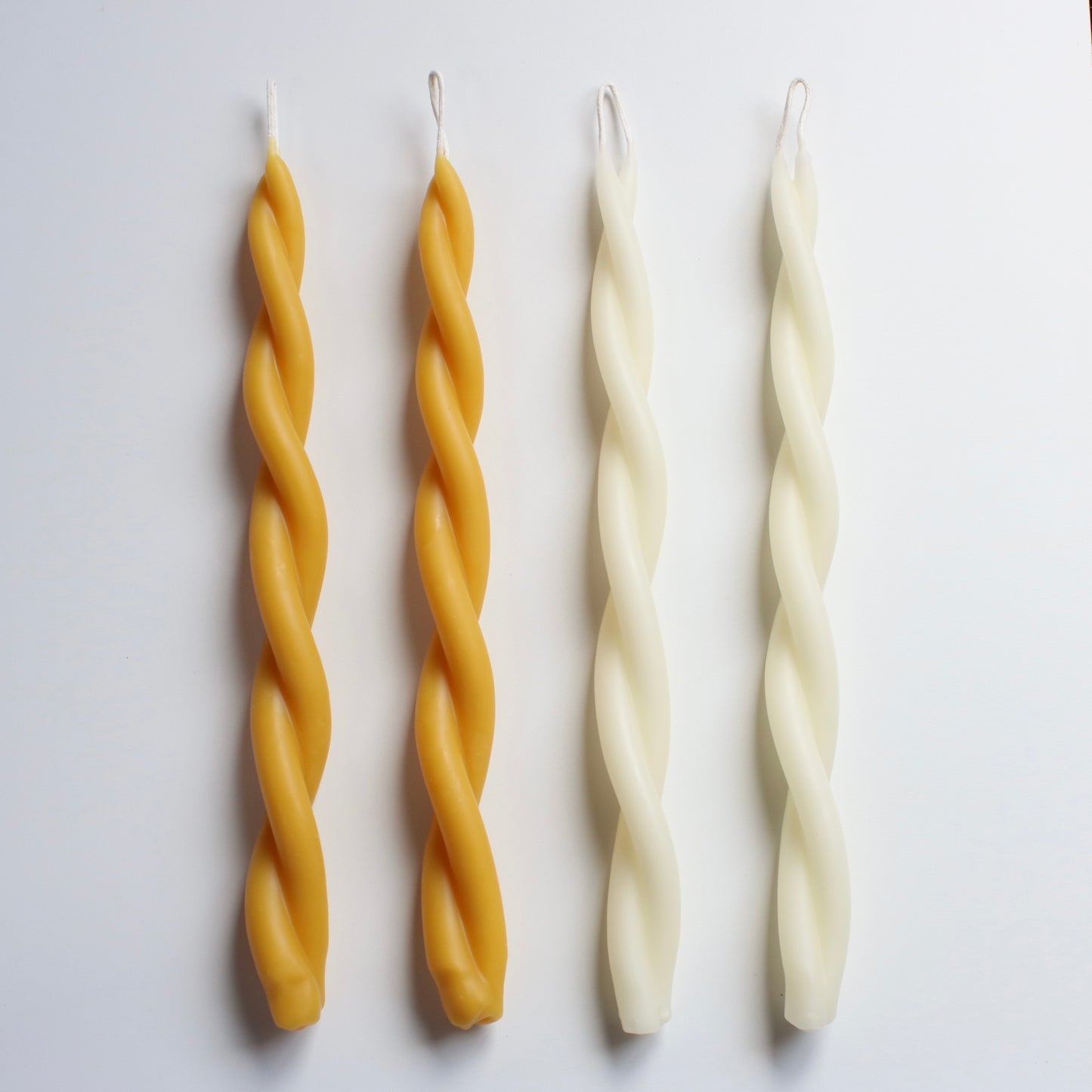 Yellow Beeswax Twisted Tapers