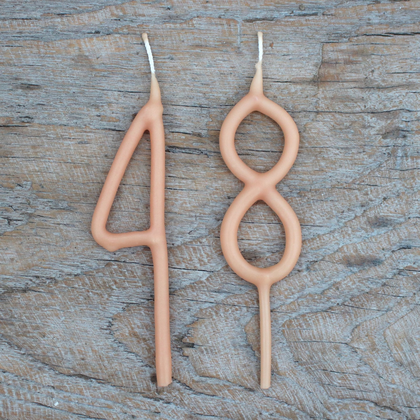 Peach Beeswax Number Candle
