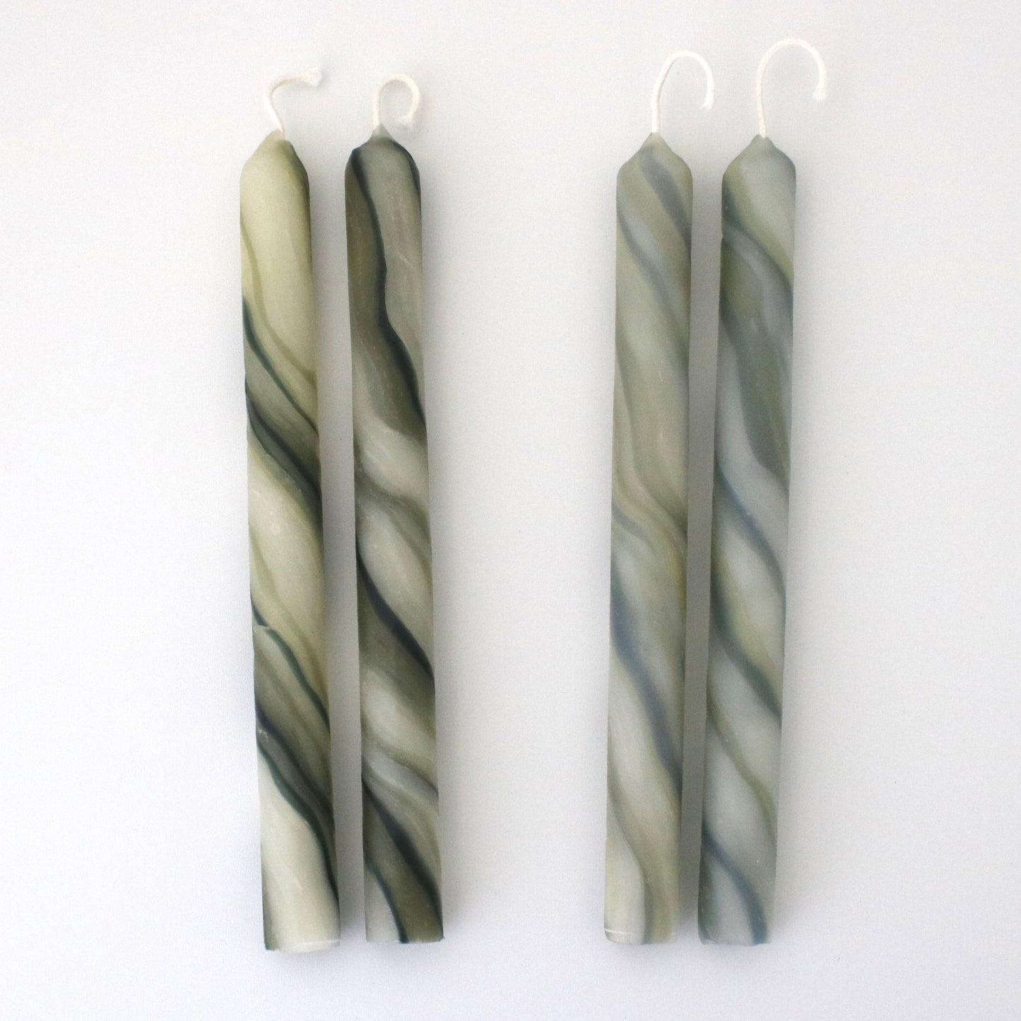Marbled Beeswax Candles Vibrant Indigo