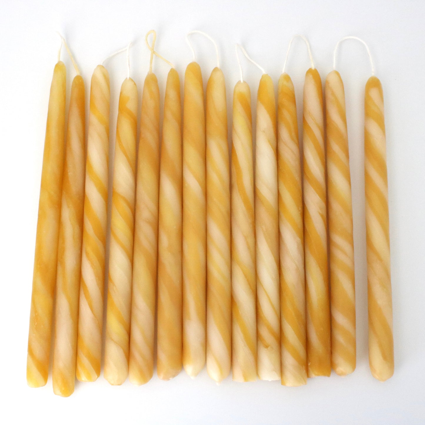 Marbled Beeswax Natural Tapers 12 Inch