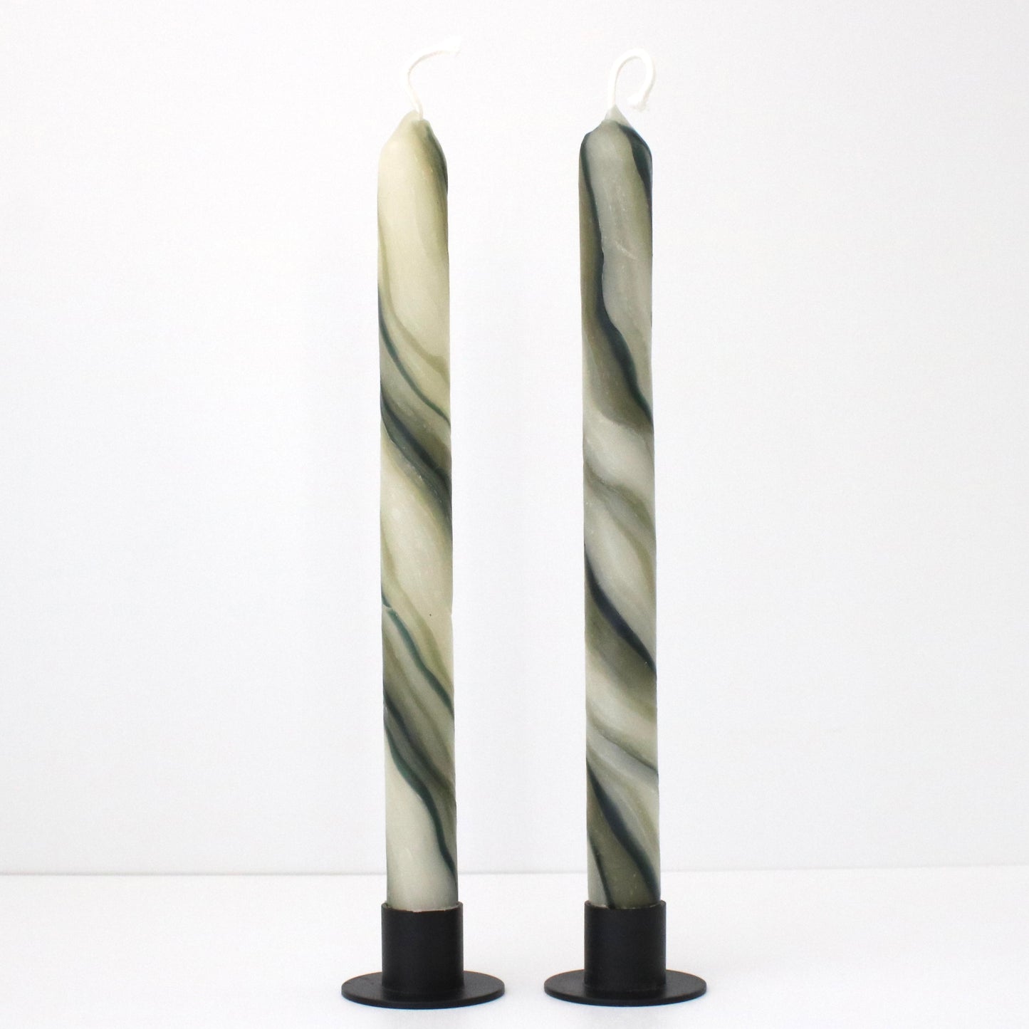 Marbled Beeswax Candles Vibrant Indigo