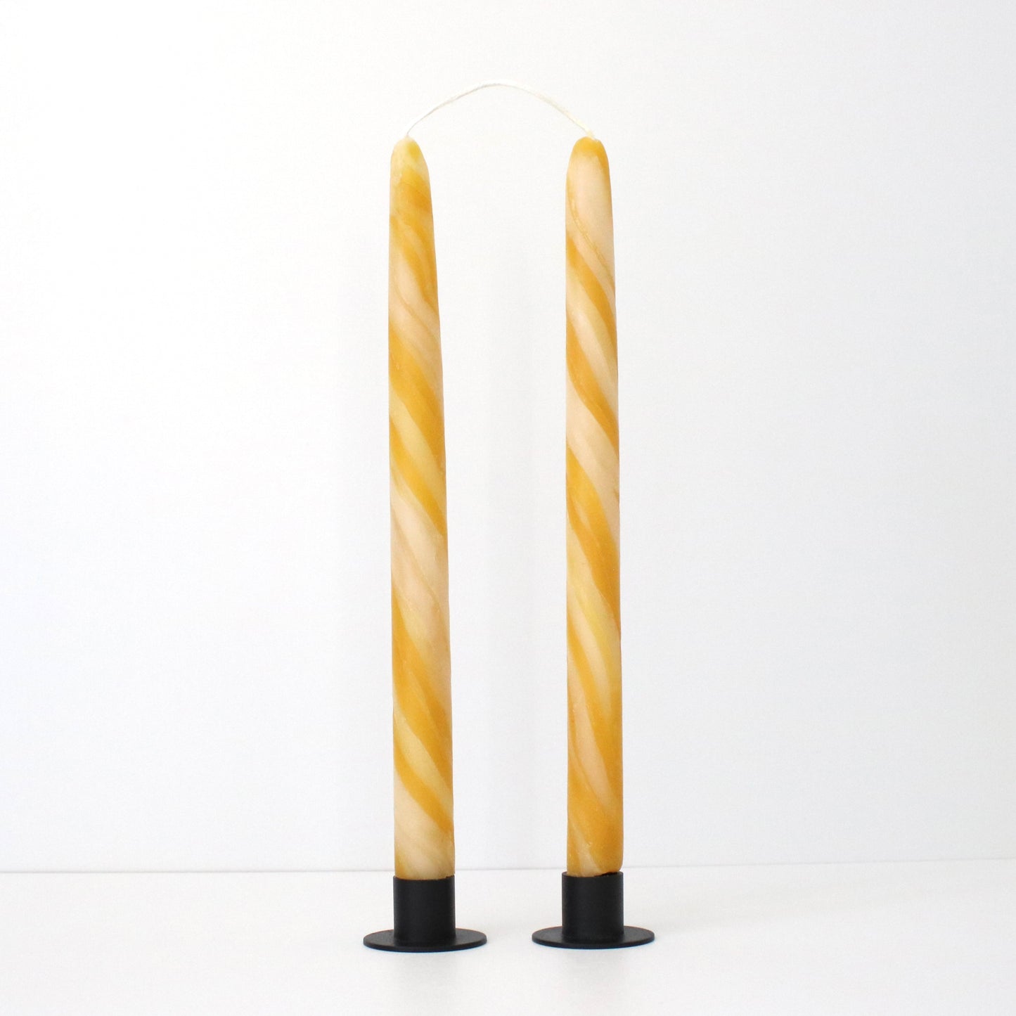 Marbled Beeswax Natural Tapers 12 Inch